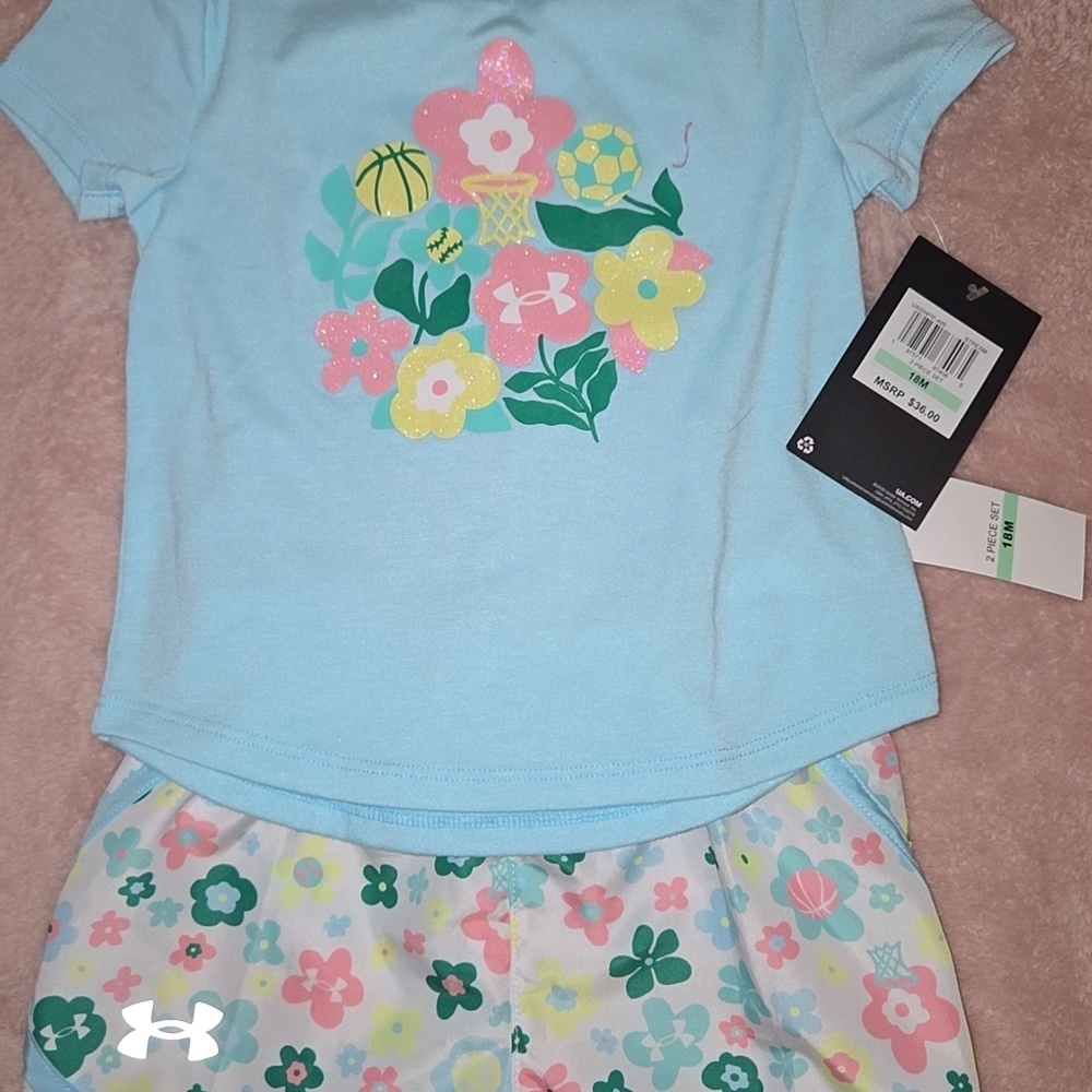 Under Armour Kids' Blue Floral Set
